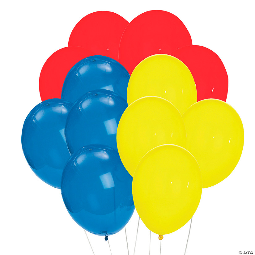 Blue, Red & Yellow 11" Latex Balloon Bouquet Kit - 37 Pc. Image