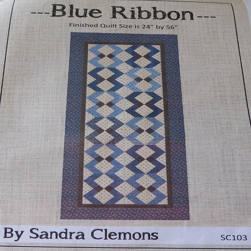 Blue Ribbon Table/Bed Runner Quilt Kit 24"x56" by Sandra Clemons Image