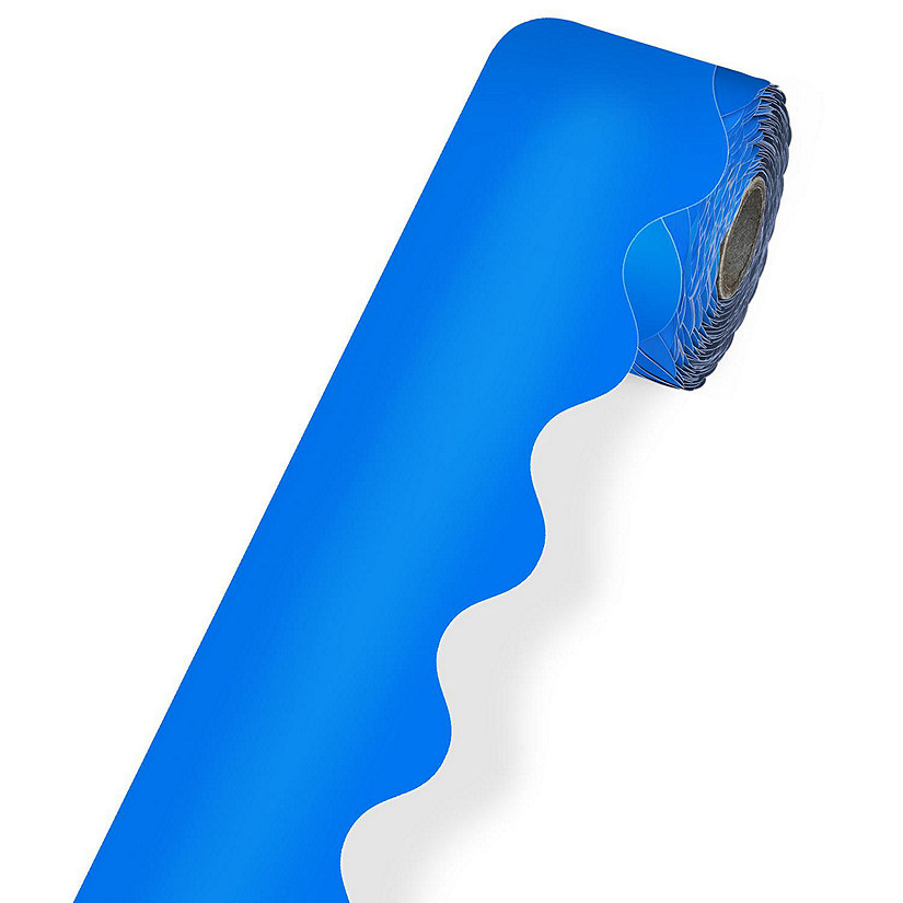 Blue Rolled Scalloped Bulletin Board Borders Image