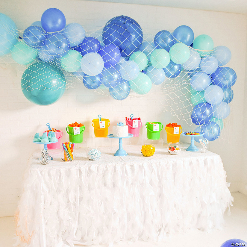 Blue Sea 25 Ft. Balloon Garland Kit with Fish Net - 81 Pc. Image