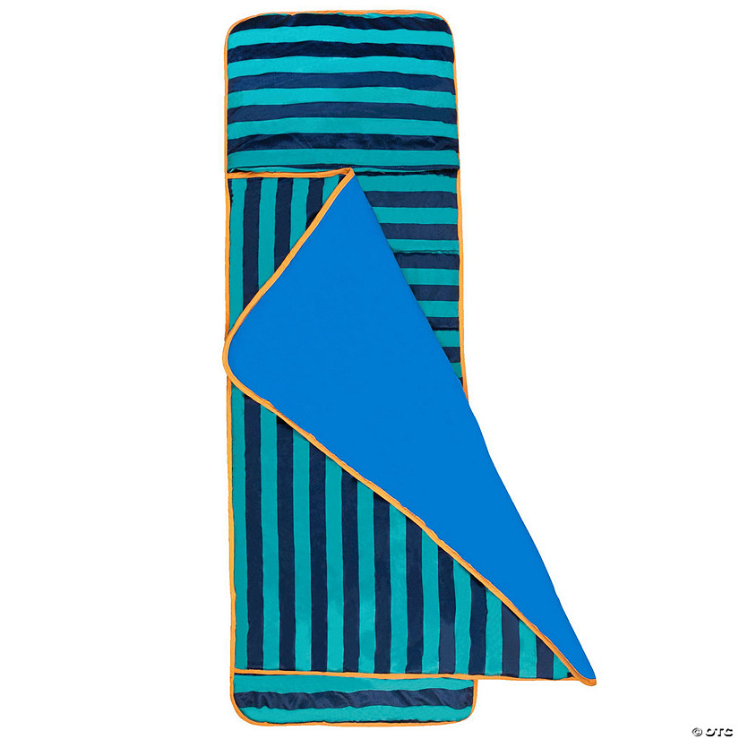 Blue Stripes Plush Nap Mat Image