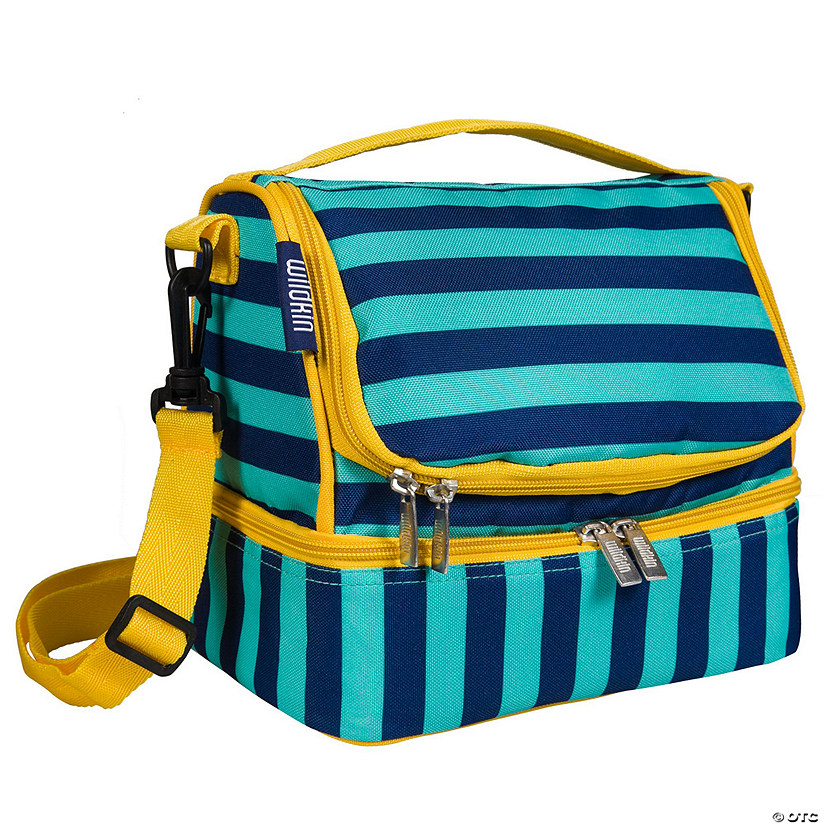 Blue Stripes Two Compartment Lunch Bag Image