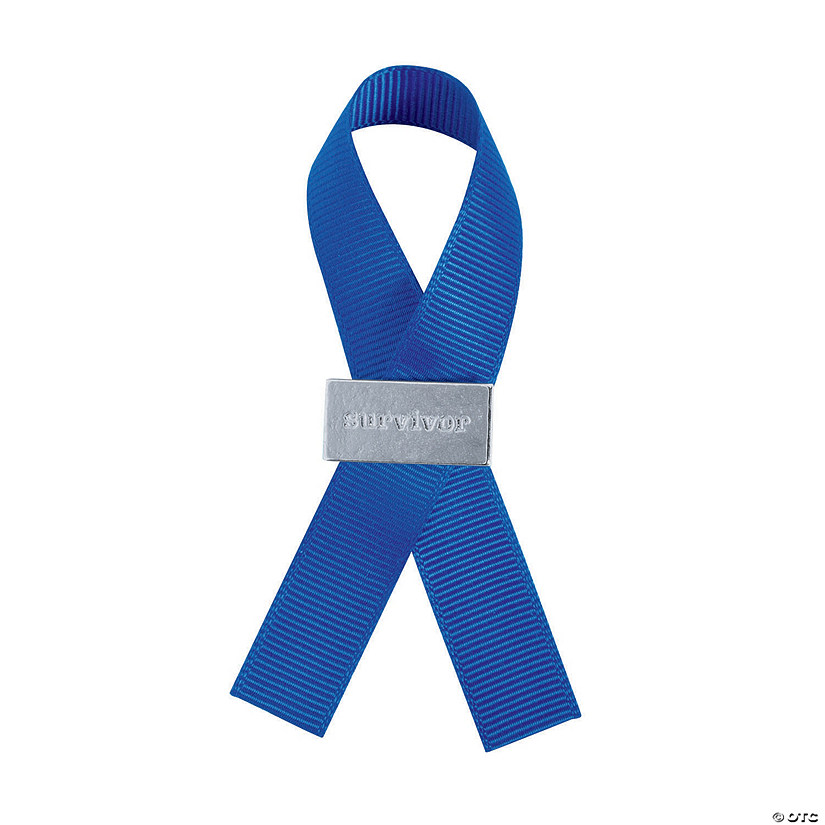 Blue Survivor Ribbon Pins - 12 Pc. Image