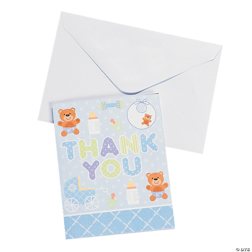 Blue Teddy Bear Baby Shower “Thank You” Cards - Discontinued