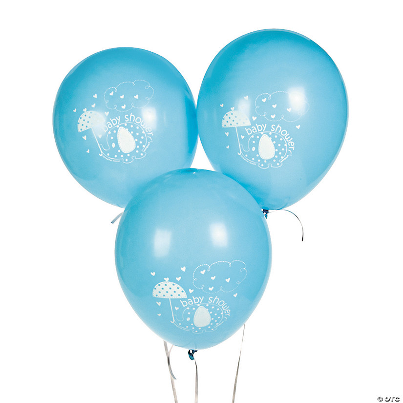 Blue Umbrellaphants 12" Latex Balloons Image