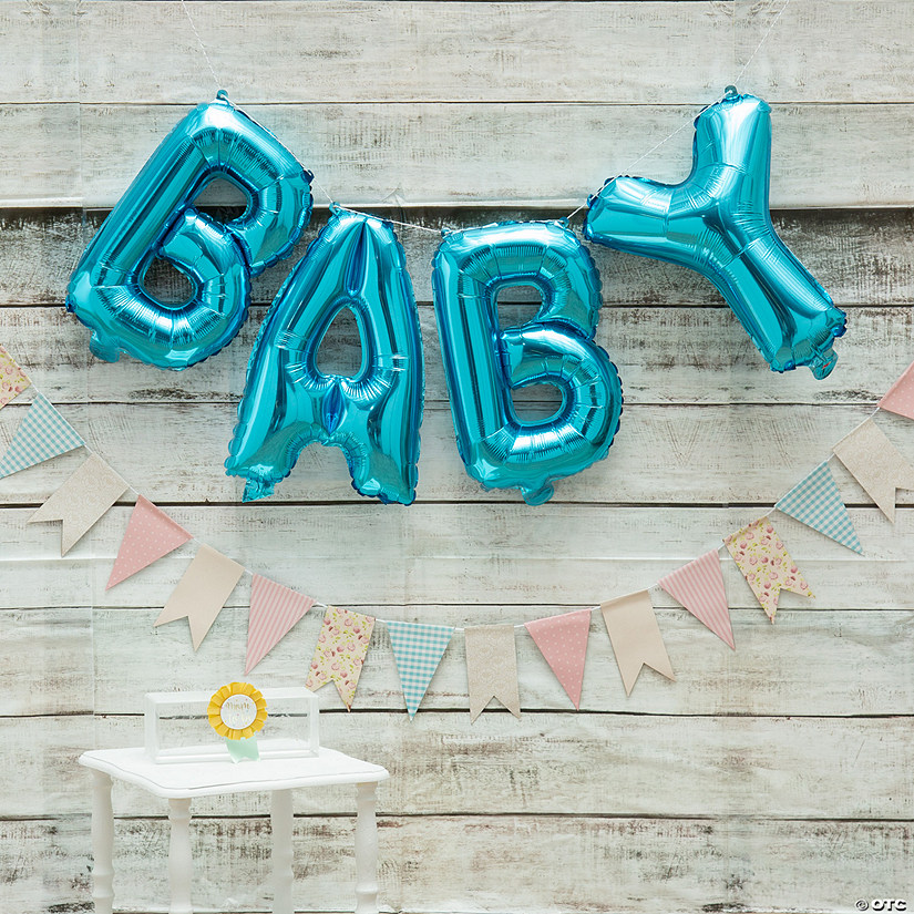Blue Virtual Baby Shower Decorating Kit