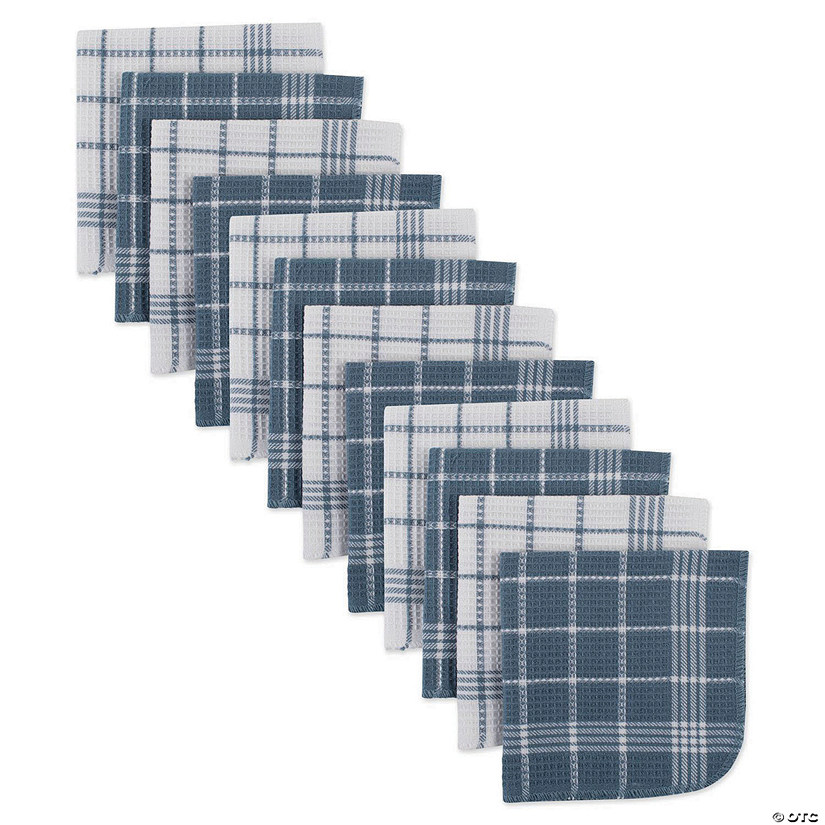Blue Waffle Weave Dishcloth (Set Of 12) Image