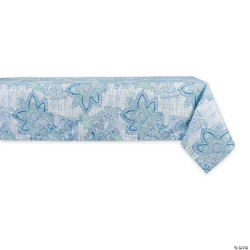 Blue Watercolor Paisley Print Outdoor Tablecloth 60X120 Image