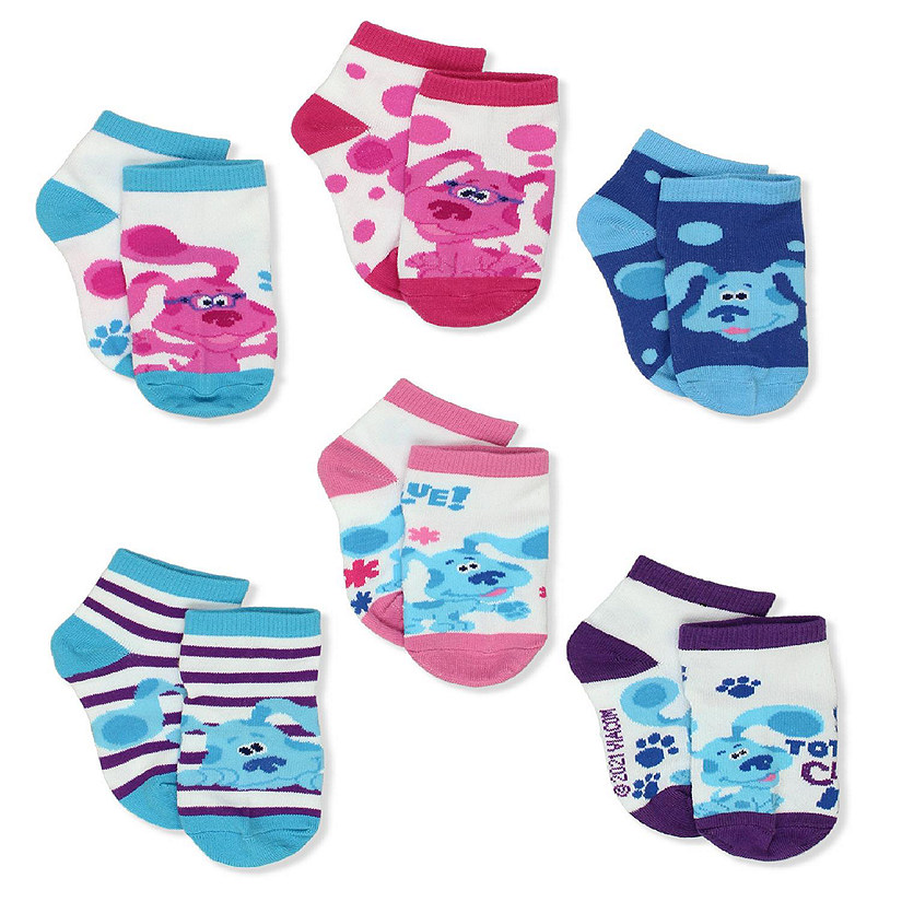 Blue's Clues & You Baby Toddler 6 Pack Quarter Socks (Small (4-6), Magenta) Image