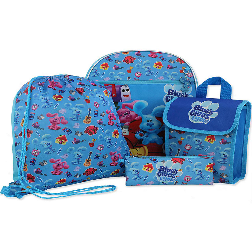 Nickelodeon Blue's Clues & You Boys Girls 16 Backpack 5 Piece School Set (One size, Blue)