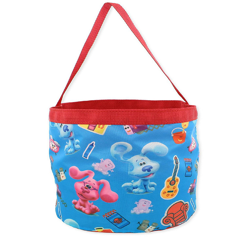 Blue's Clues & You Kids Collapsible Nylon Gift Basket Bucket Toy Storage Tote Bag (One Size, Blue) Image