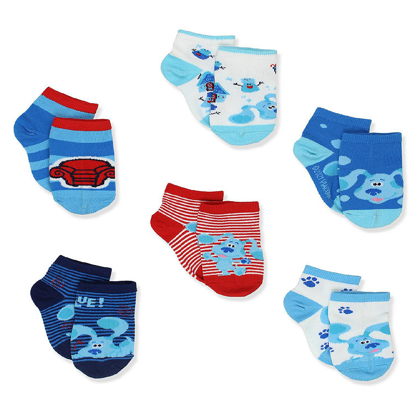 Blue's Clues & You Toddler Kids 6 Pack Quarter Socks Set  (Small (4-6), Blue) Image