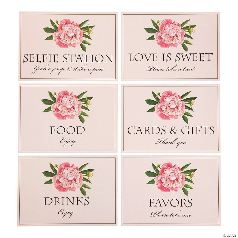 Blush Bridal Shower Sign Set Oriental Trading