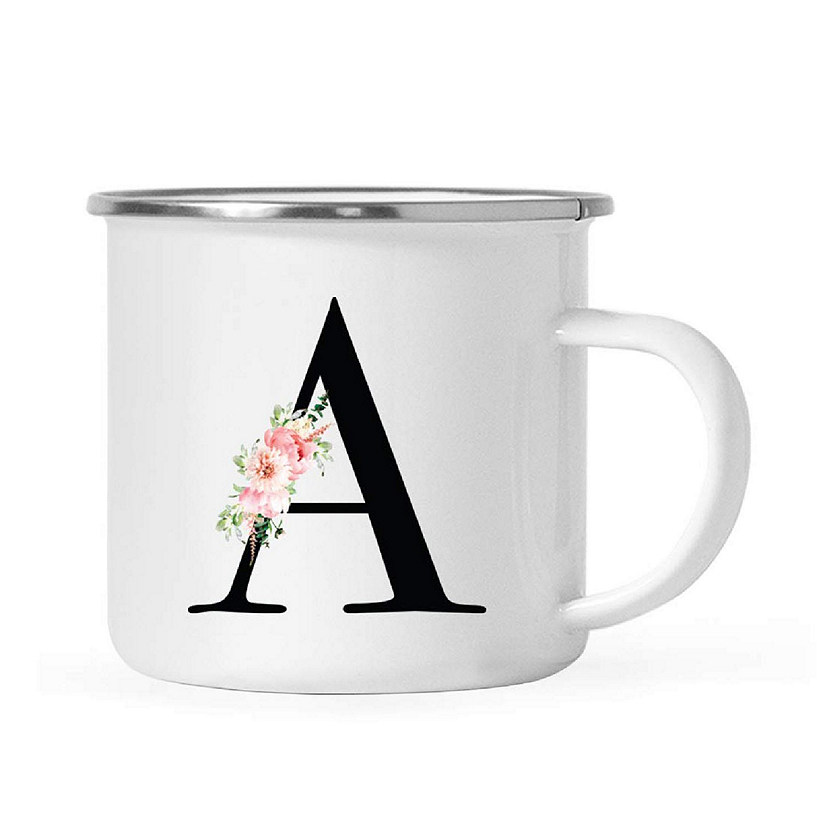 Blush Floral Monogram A 11oz Camp Mug Image