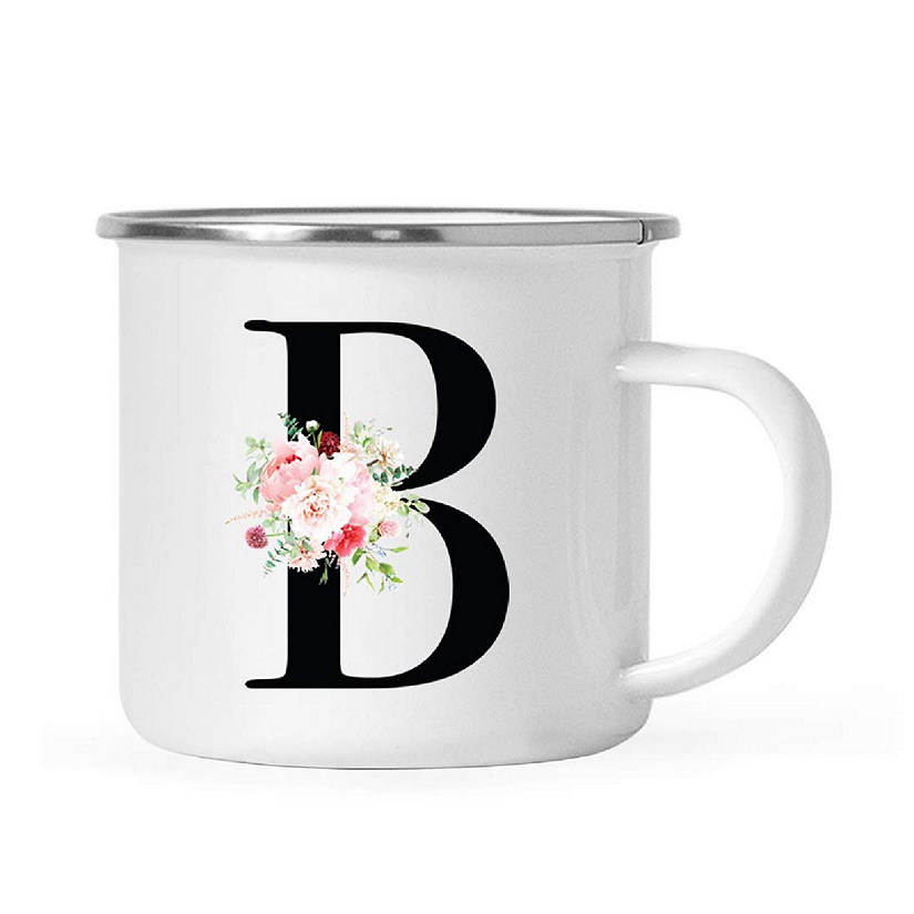 Blush Floral Monogram B 11oz Camp Mug Image