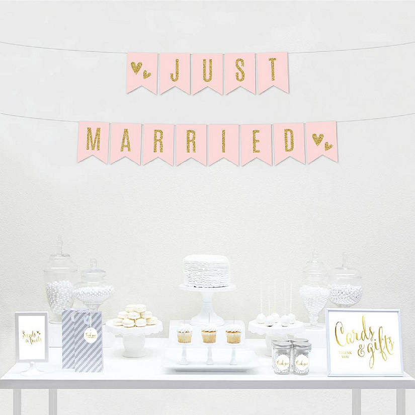 Blush Gold Just Married - 4 x 5.5 Inch Image
