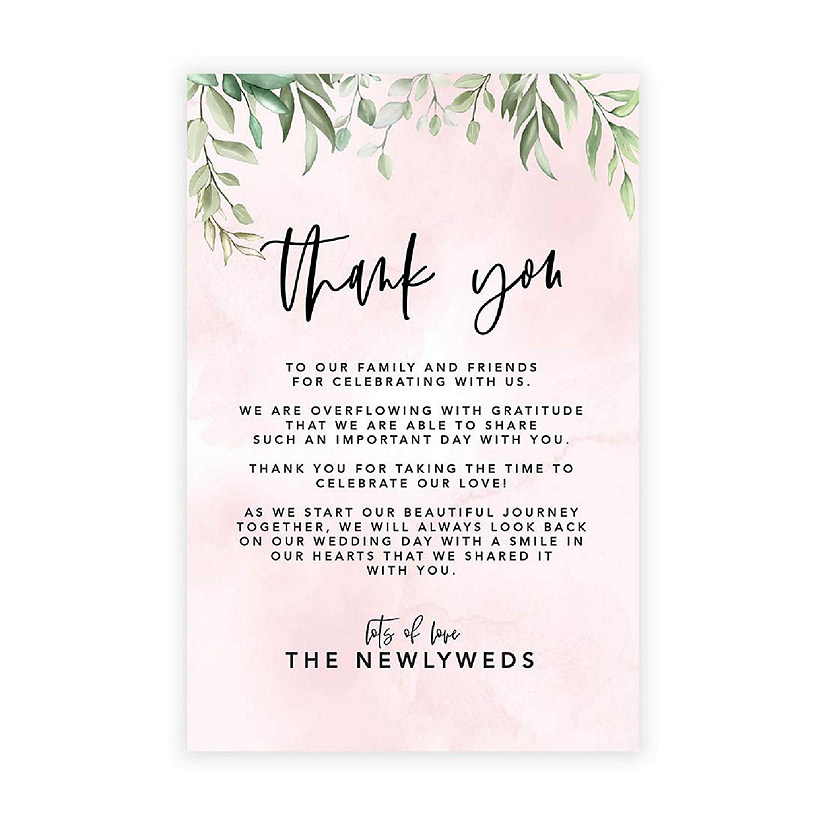 Blush Pink Greenery TY Card 4x6IN 56PC Image