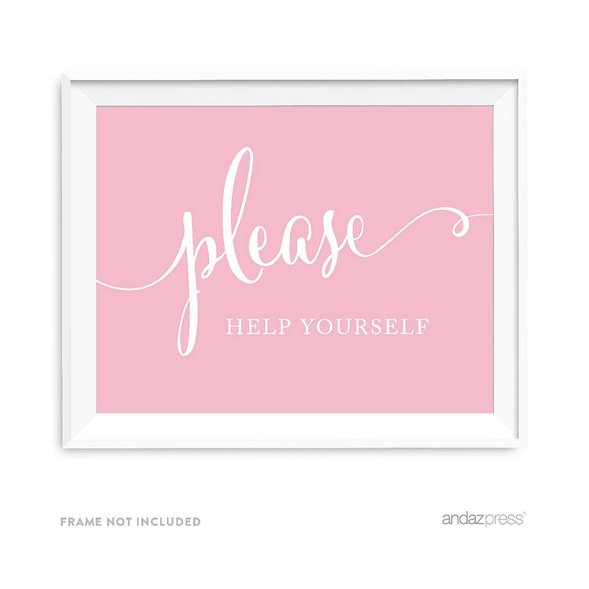 Blush Pink Help Yourself Sign 8.5x11 Image