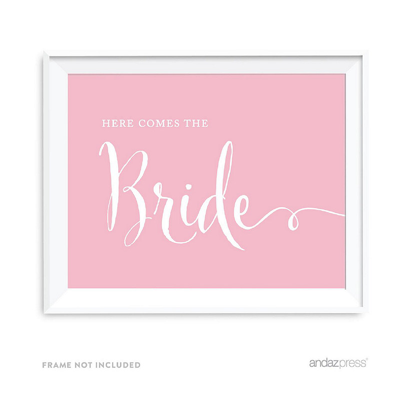 Blush Pink Here Comes Bride Sign 8.5x11 Image