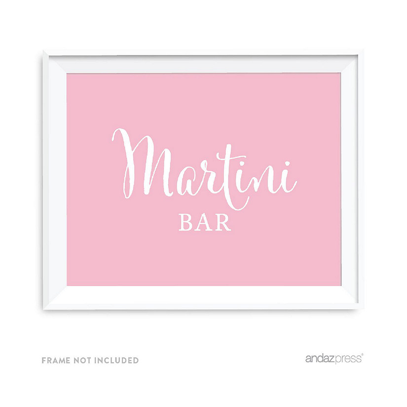 Blush Pink Martini Bar Sign 8.5x11 Image