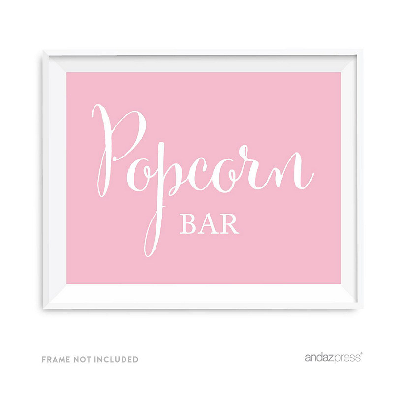 Blush Pink Popcorn Bar Sign 8.5x11 Image