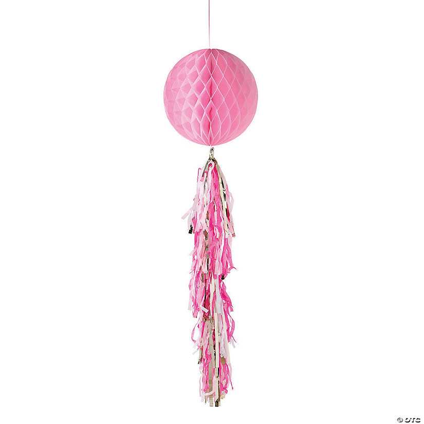 Blush Pink Tasseled Honeycomb Decoration Image