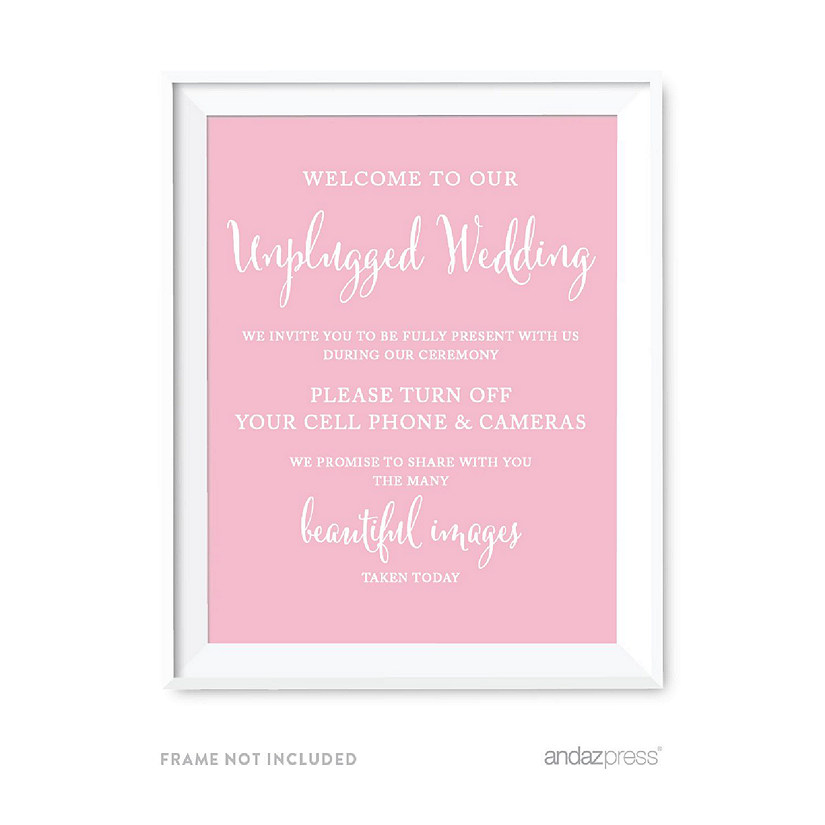 Blush Pink Unplugged Sign 8.5x11 Image