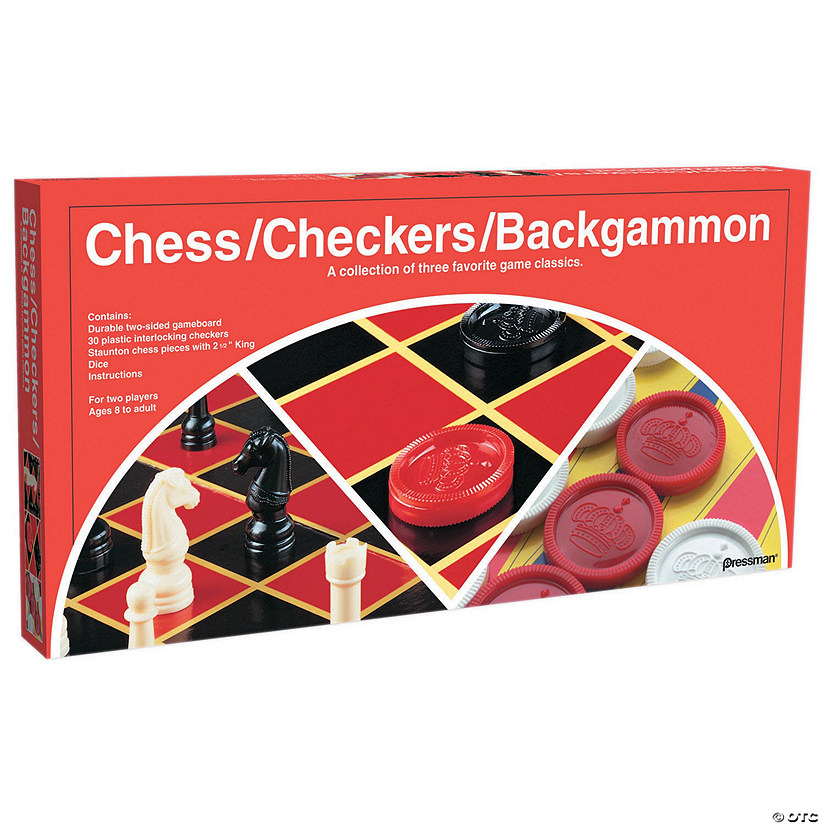  Board Game Set: Chess, Checkers & Backgammon Image