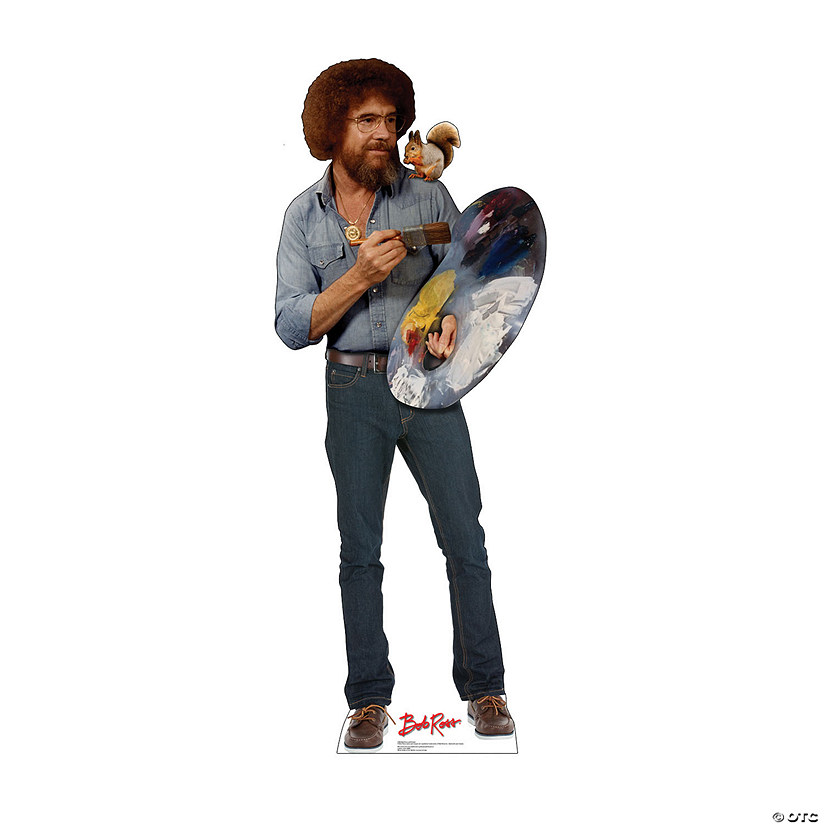 Bob Ross & Squirrel Friend Life-Size Cardboard Stand-Up Image