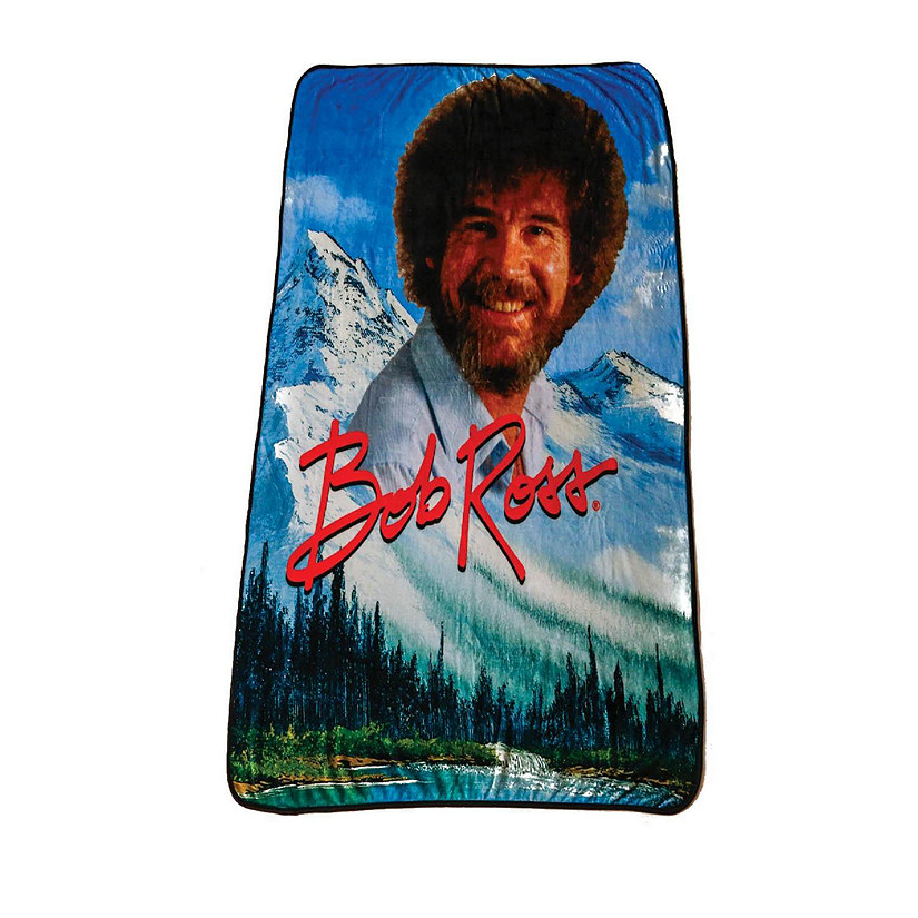 Bob Ross Design Soft and Cozy Throw Size Fleece Plush Blanket  45 x 60 Inches Image