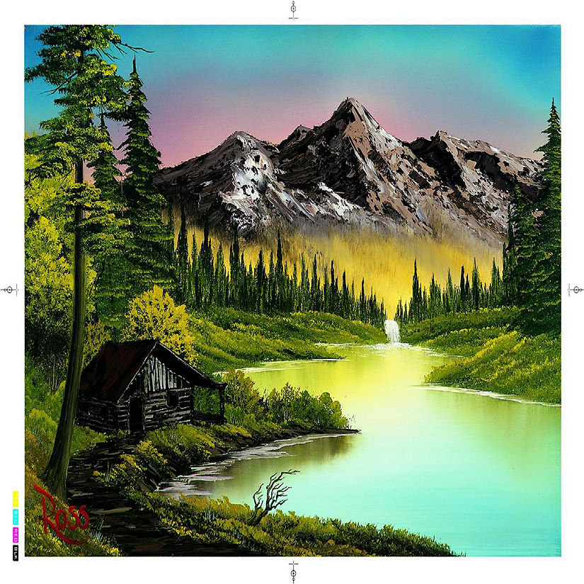 Bob Ross Mountain Retreat Nature Puzzle  1000 Piece Jigsaw Puzzle Image