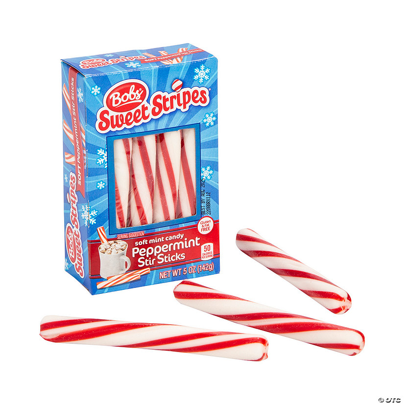 Bobs Sweet Stripes Peppermint Candy Stir Sticks - 10 Pc.