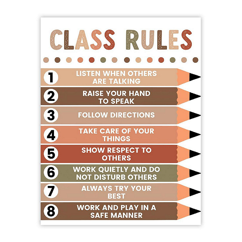 Boho 8 Classroom Rules 8.5x11in 1-Pack Image