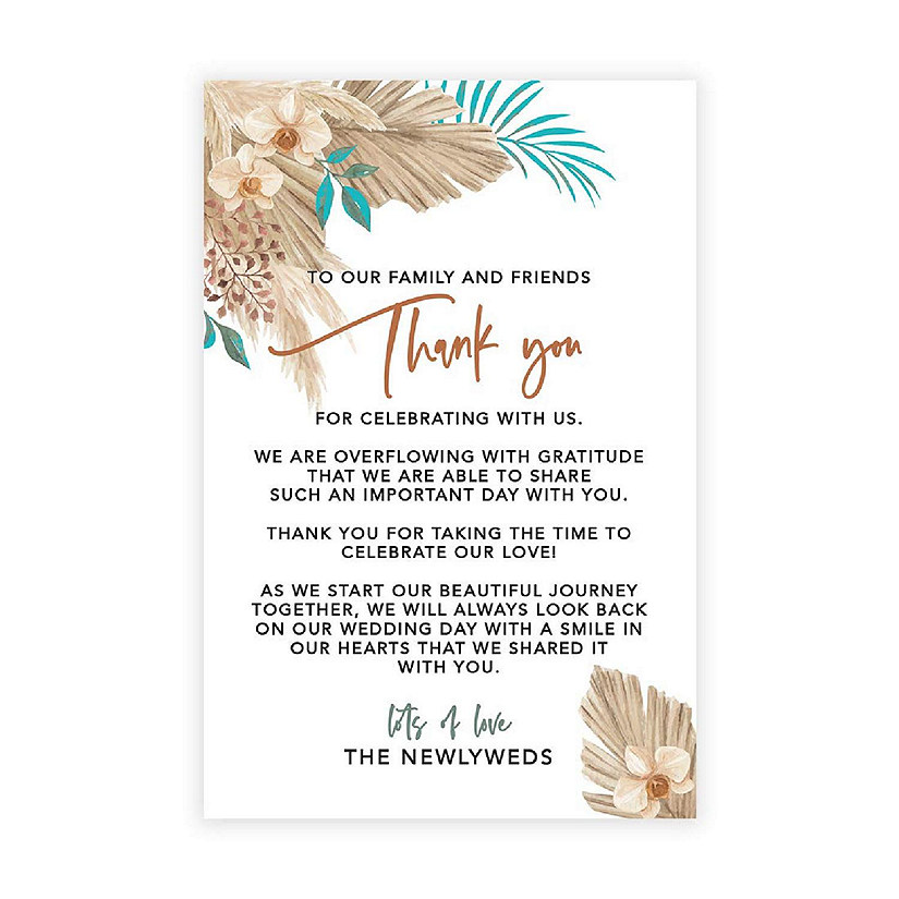 Boho Dried Palm TY Card 4x6IN 56PC Image