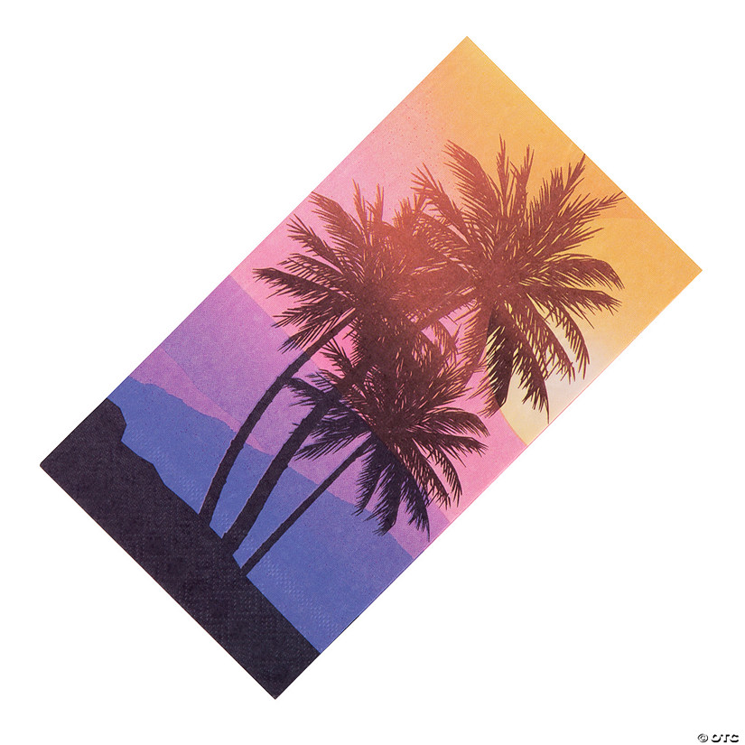 Boho Festival Palm Trees at Sunset Paper Dinner Napkins - 16 Pc. Image