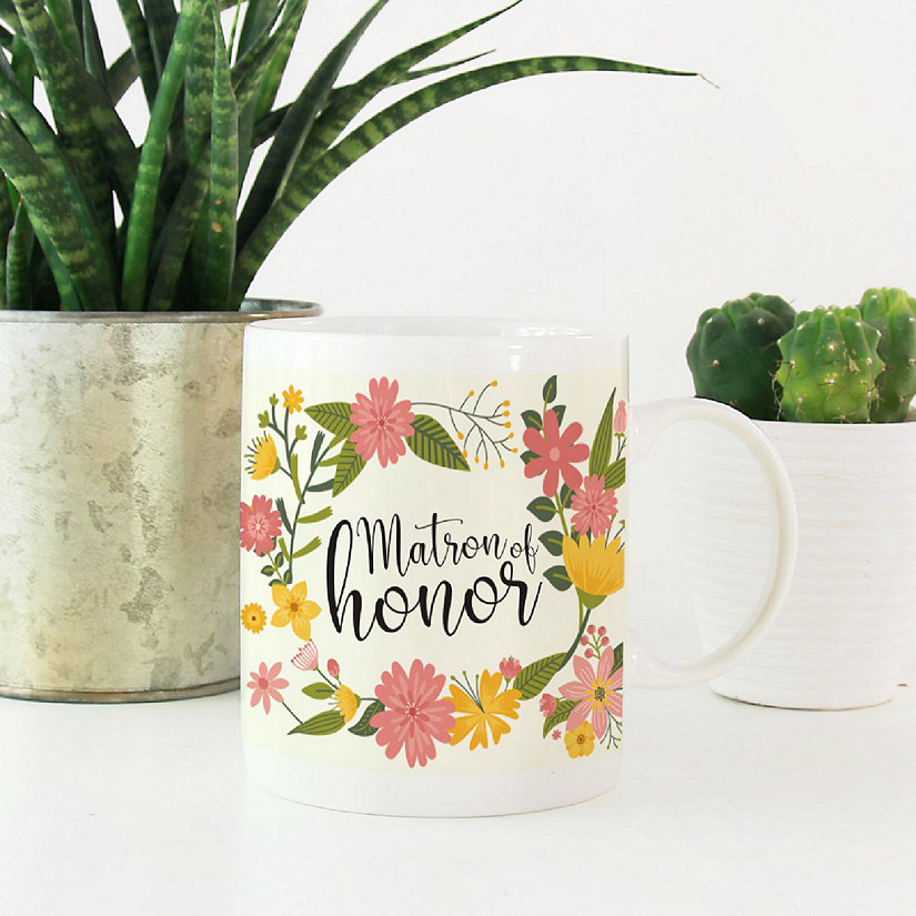 Boho Floral Matron Honor Mug Image