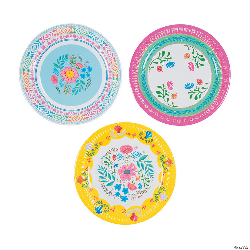 Boho Floral Paper Dinner Plates - 12 Ct. Image
