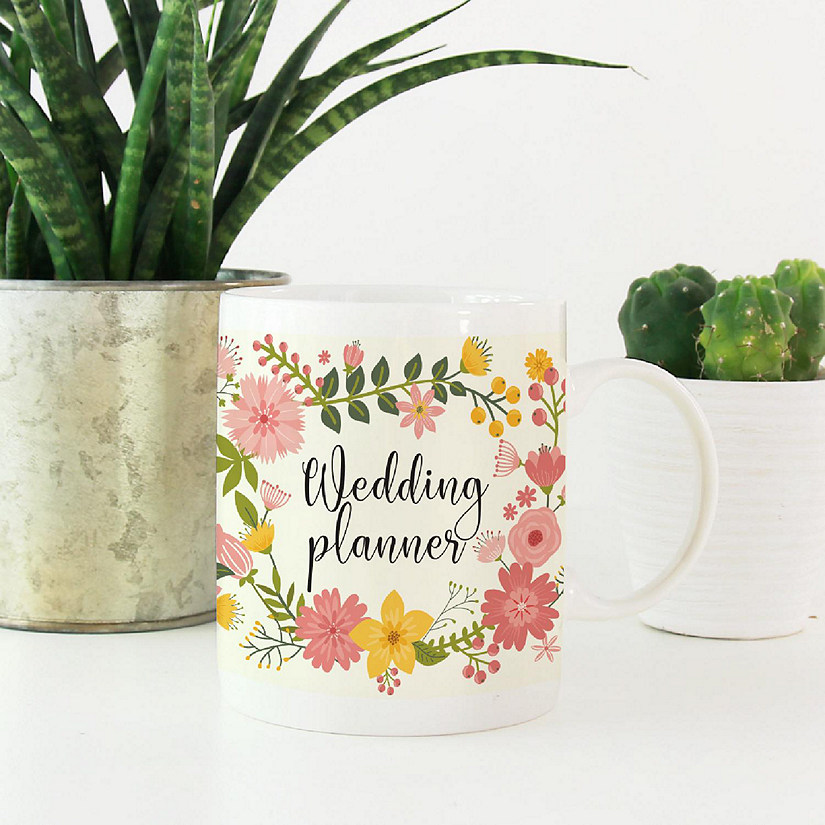 Boho Floral Wedding Planner Ceramic Mug Image
