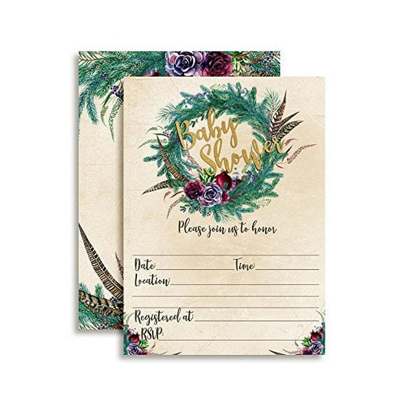 Boho Shower Invitations 40pcs. by AmandaCreation Image