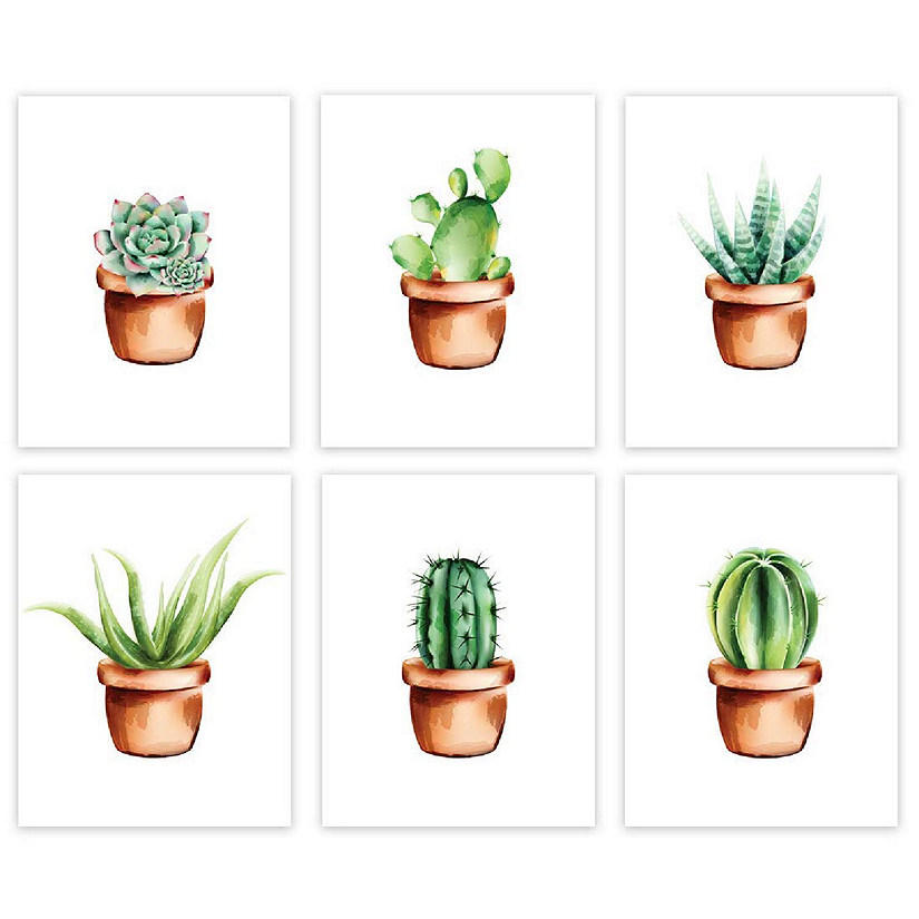 Boho Succulent Neutral Pot 6Pk 8.5x11in Image