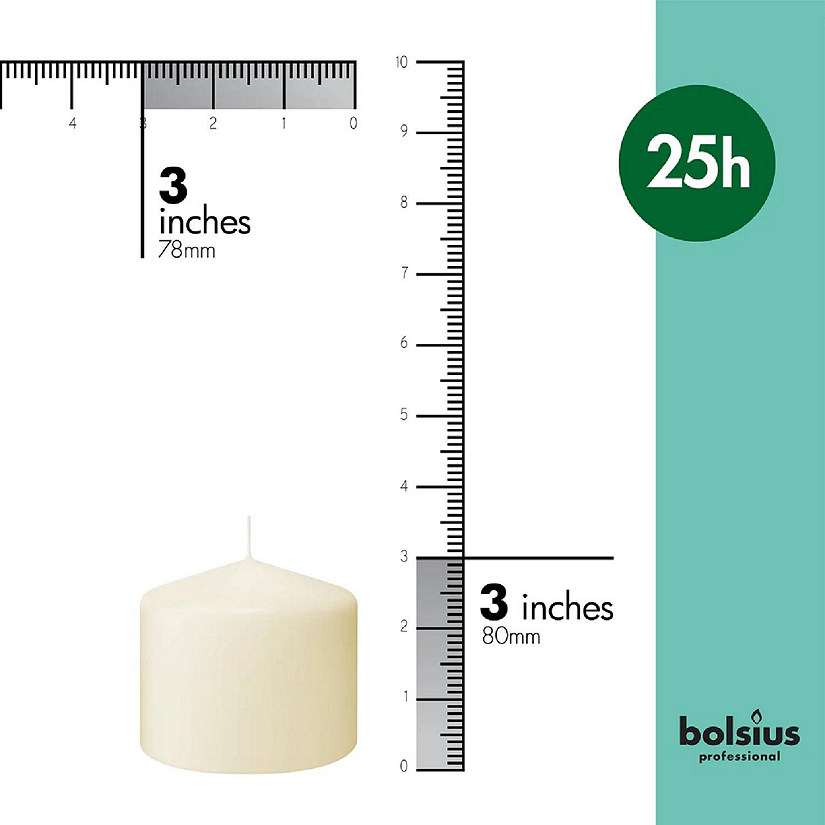 Bolsius Unscented Ivory Pillar Candles Wedding Candle - Set of 6 - 3"x3" Image