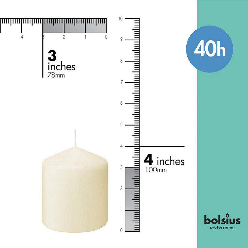 Bolsius Unscented Ivory Pillar Candles Wedding Candle - Set of 6 - 3"x4" Image