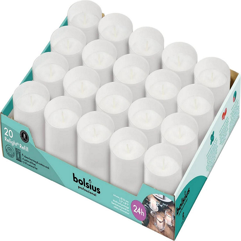 Bolsius Votive Candles 2" X 2.75" Unbreakable Clear Plastic Cups 20 Pack Image
