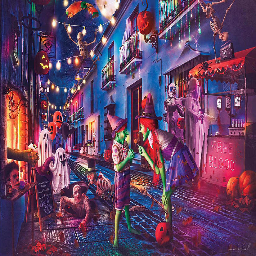 Boo Boulevard Halloween Puzzle By Tara Lesher  1000 Piece Jigsaw Puzzle Image