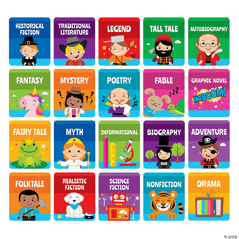 Book Bin Genre Stickers Oriental Trading