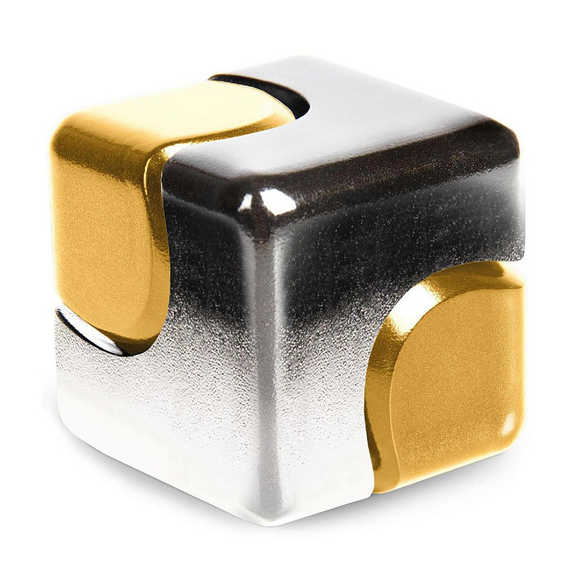 Bopster Fidget Spinner Cube  Silver &amp; Gold Image