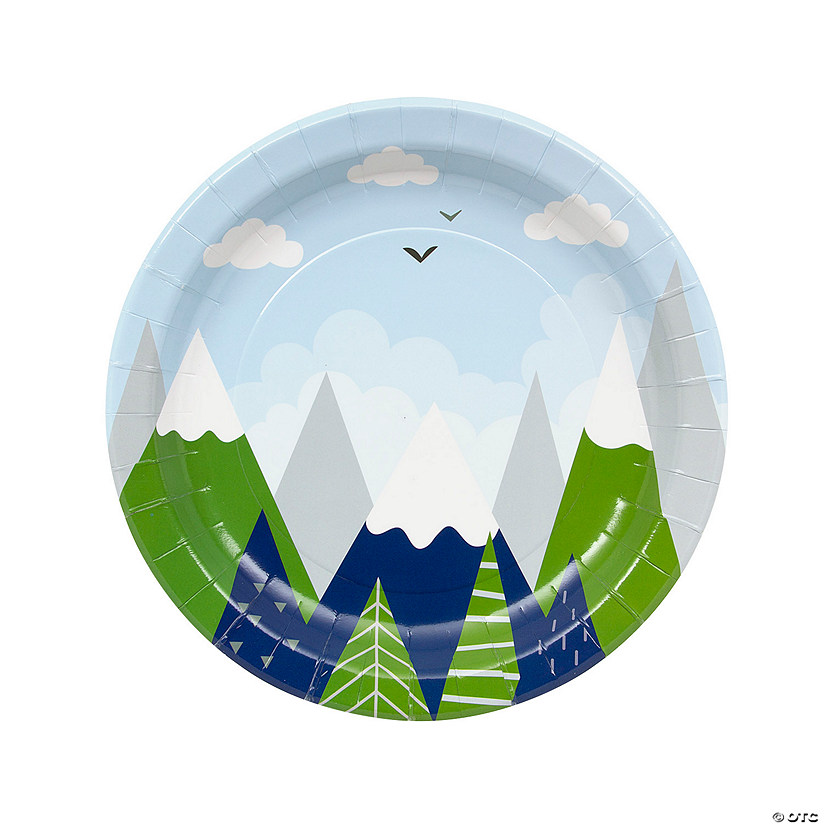 Born to Move Mountains Baby Shower Paper Dinner Plates - 8 Ct. Image
