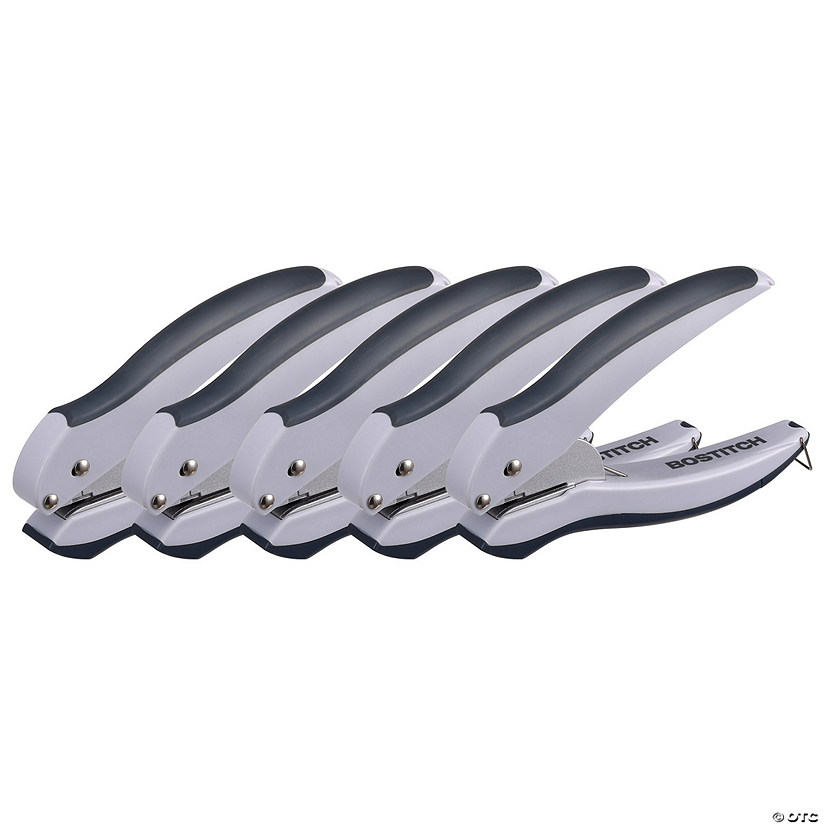 Bostitch EZ Squeeze 1-Hole Punch, Gray, Pack of 5 Image