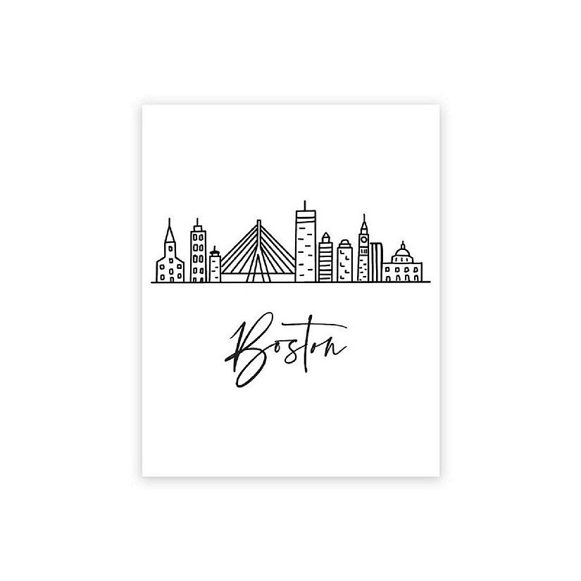 Boston Skyline BW 16x20in 1-Pack Image