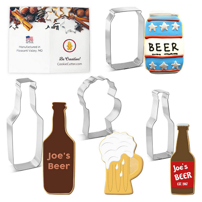 Bottle and Mug Cookie Cutter 4 Pc Set HS0465 Image